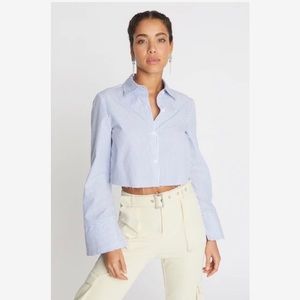 CHOOSY Mulberry Top Cropped Button Down